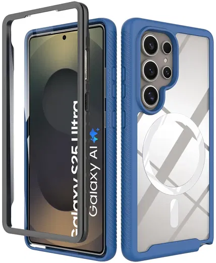 Samsung Galaxy S25 Ultra Hoesje Full Protect 360° Cover met MagSafe / Qi2 Blauw afbeelding 1