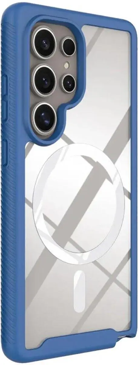 Samsung Galaxy S25 Ultra Hoesje Full Protect 360° Cover met MagSafe / Qi2 Blauw afbeelding 5