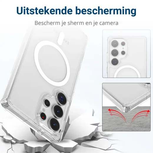 Samsung Galaxy S25 Ultra Hoesje Hard Back Cover met MagSafe / Qi2 Transparant afbeelding 3