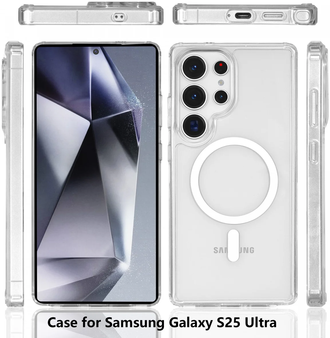 Samsung Galaxy S25 Ultra Hoesje Hard Back Cover met MagSafe / Qi2 Transparant afbeelding 5