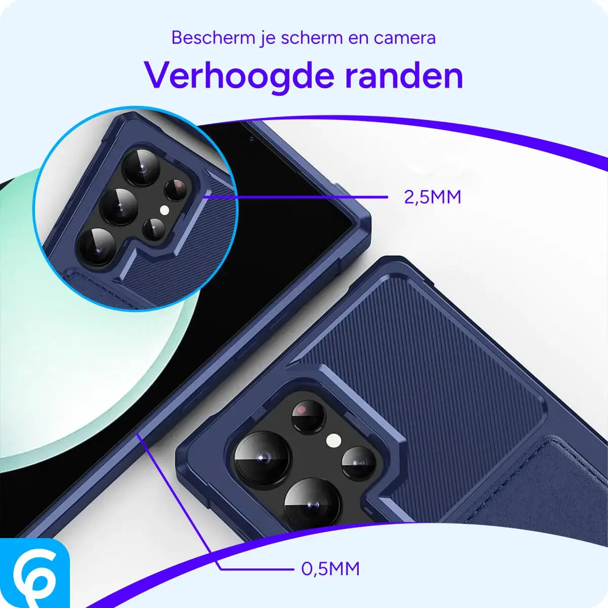 Samsung Galaxy S25 Ultra Hoesje 3-in-1 Pasjes Portemonnee Back Cover Blauw afbeelding 5