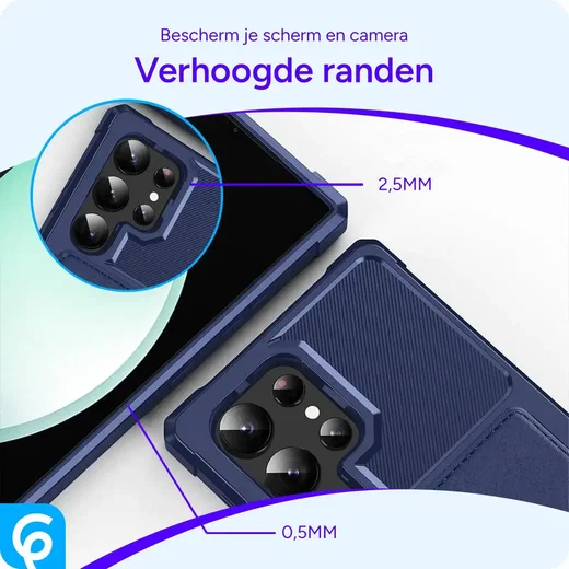 Samsung Galaxy S25 Ultra Hoesje 3-in-1 Pasjes Portemonnee Back Cover Blauw afbeelding 5