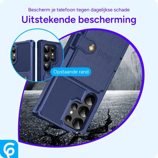 Samsung Galaxy S25 Ultra Hoesje 3-in-1 Pasjes Portemonnee Back Cover Blauw afbeelding 6