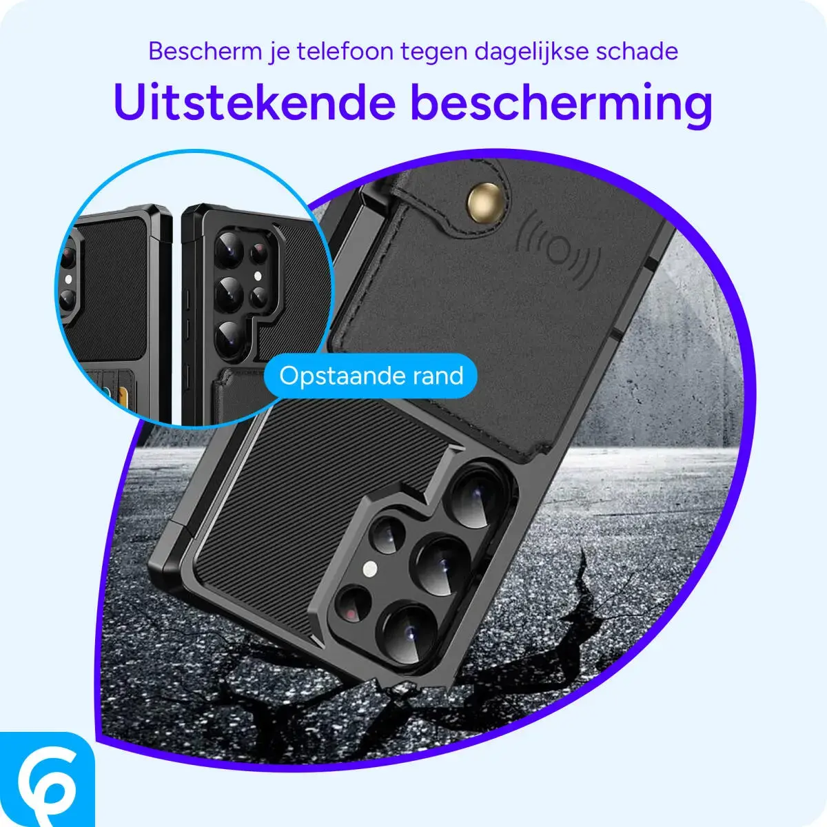 Samsung Galaxy S25 Ultra Hoesje 3-in-1 Pasjes Portemonnee Back Cover Zwart afbeelding 5