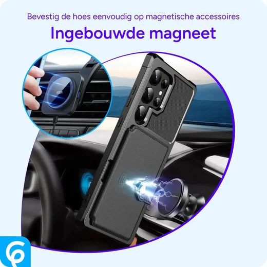 Samsung Galaxy S25 Ultra Hoesje 3-in-1 Pasjes Portemonnee Back Cover Zwart afbeelding 8