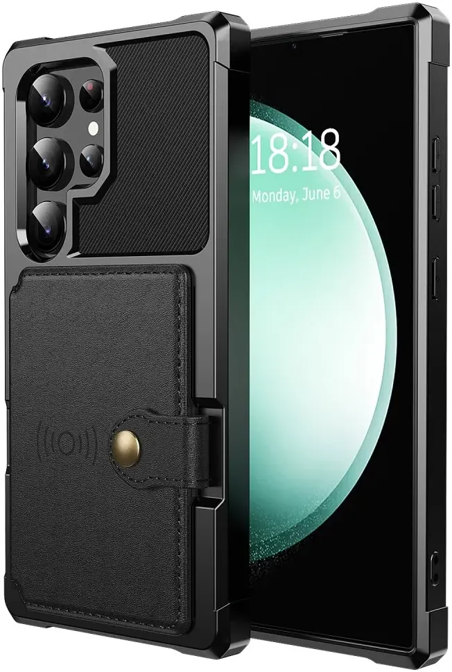 Samsung Galaxy S25 Ultra Hoesje 3-in-1 Pasjes Portemonnee Back Cover Zwart afbeelding 9