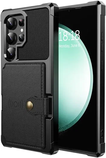 Samsung Galaxy S25 Ultra Hoesje 3-in-1 Pasjes Portemonnee Back Cover Zwart afbeelding 9