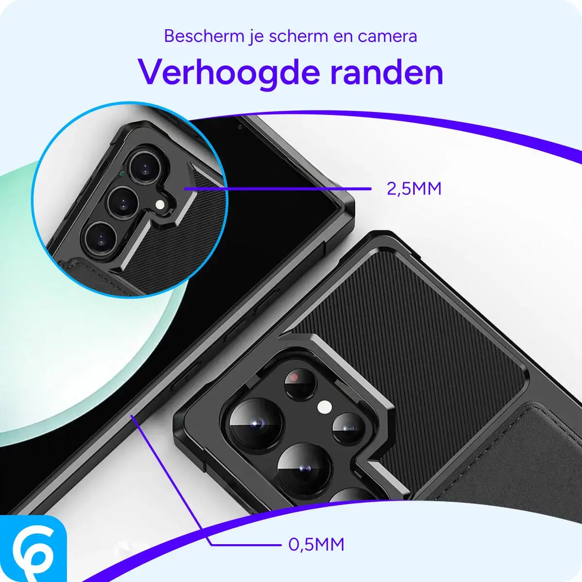 Samsung Galaxy S25 Ultra Hoesje 3-in-1 Pasjes Portemonnee Back Cover Zwart afbeelding 4