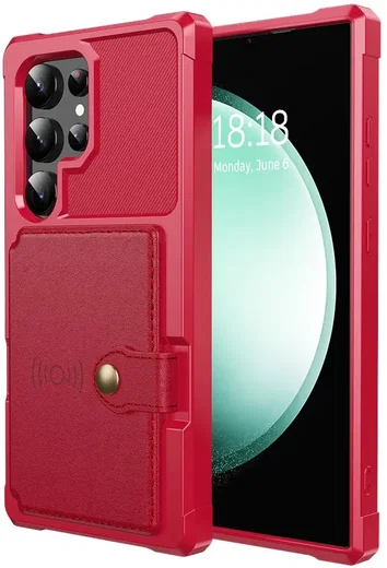Samsung Galaxy S25 Ultra Hoesje 3-in-1 Pasjes Portemonnee Back Cover Rood afbeelding 2