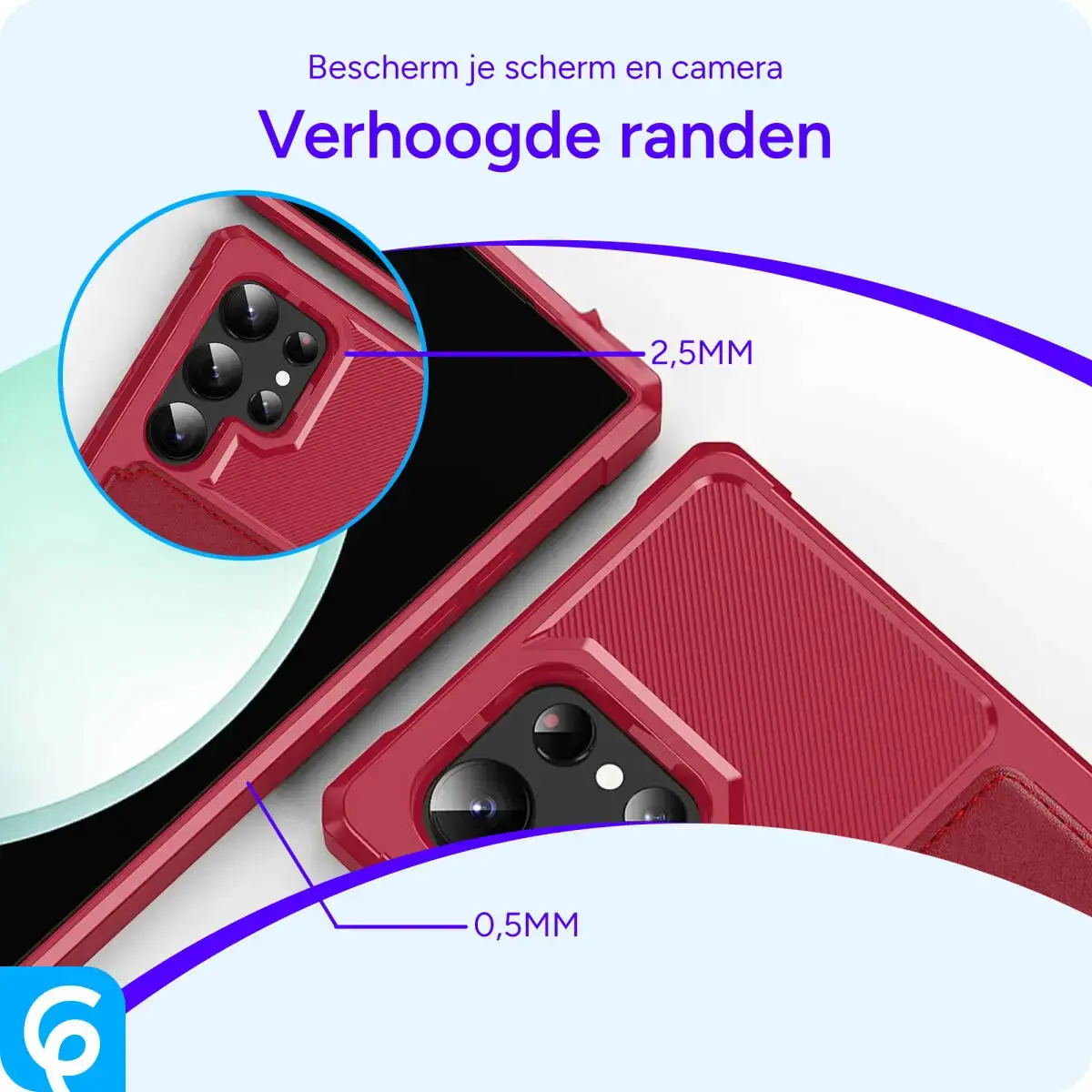 Samsung Galaxy S25 Ultra Hoesje 3-in-1 Pasjes Portemonnee Back Cover Rood afbeelding 7