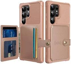 Samsung Galaxy S25 Ultra Hoesje 3-in-1 Pasjes Portemonnee Back Cover Roze afbeelding