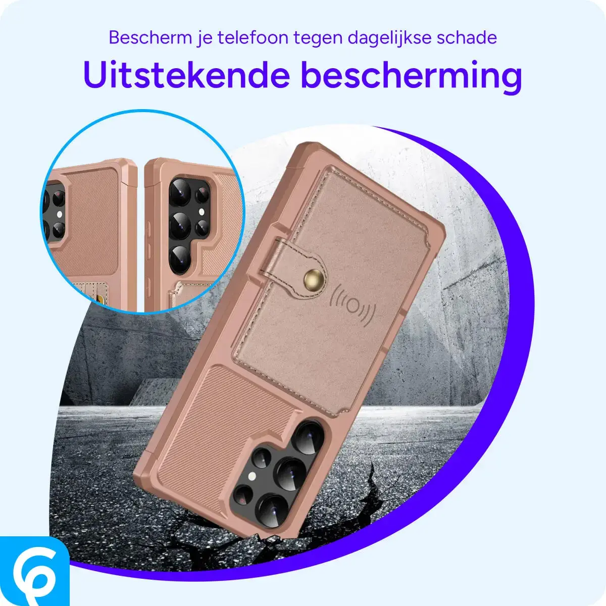 Samsung Galaxy S25 Ultra Hoesje 3-in-1 Pasjes Portemonnee Back Cover Roze afbeelding 5