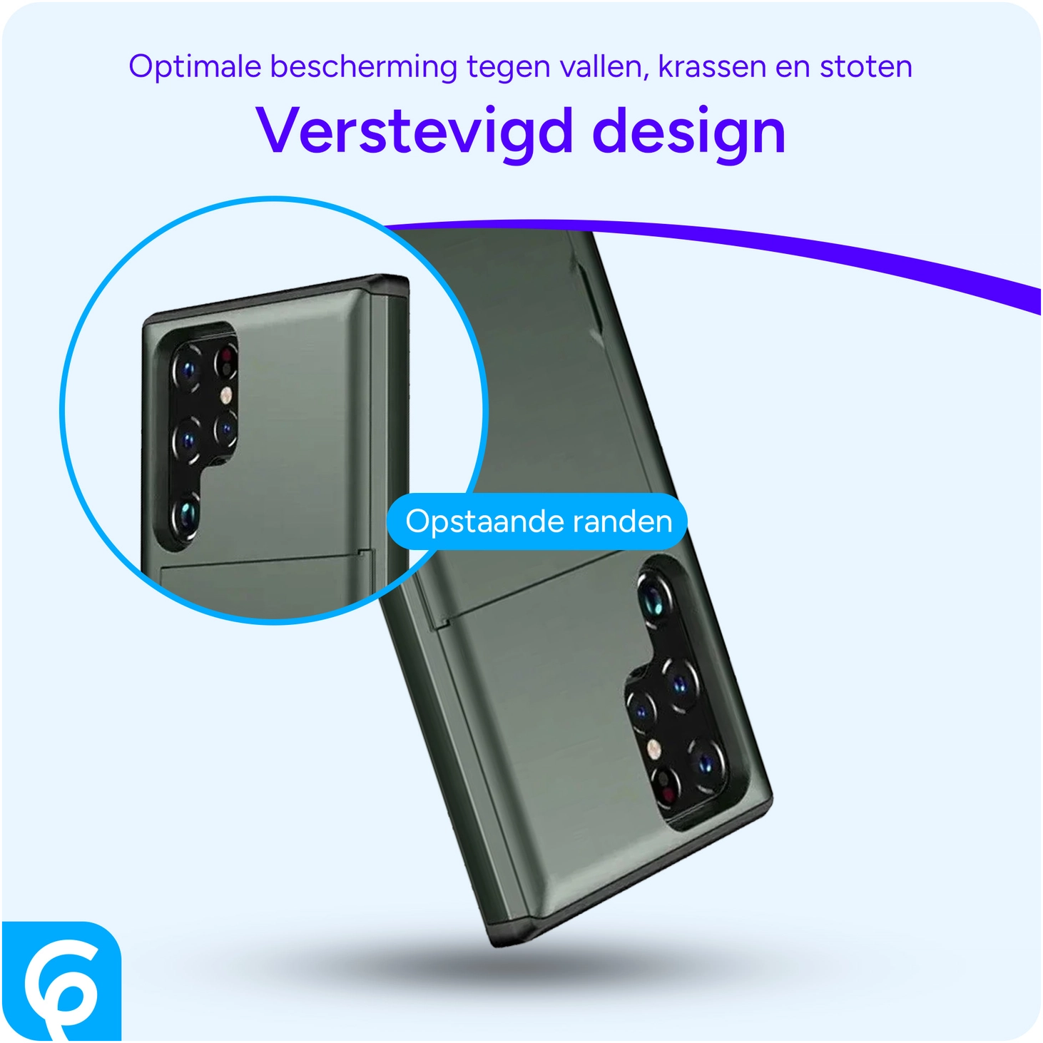 Samsung Galaxy S25 Ultra Hoesje met Slider Kaarthouder Back Cover Groen afbeelding 4