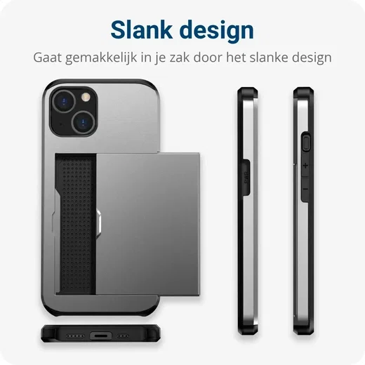 Samsung Galaxy S25 Ultra Hoesje met Slider Kaarthouder Back Cover Grijs afbeelding 7