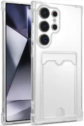 Samsung Galaxy S24 Ultra Hoesje Dun TPU met Pasjeshouder Back Cover Transparant afbeelding