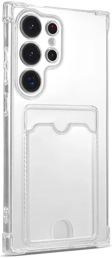 Samsung Galaxy S24 Ultra Hoesje Dun TPU met Pasjeshouder Back Cover Transparant afbeelding 5