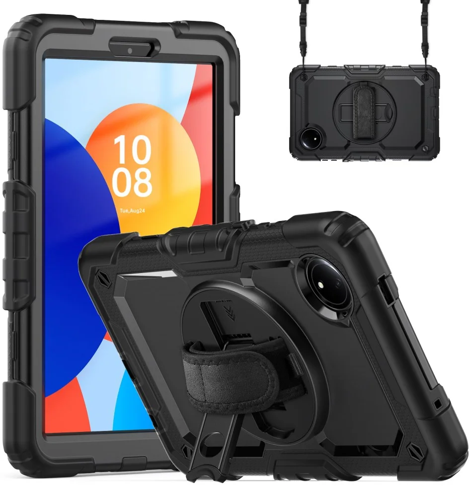 Xiaomi Redmi Pad SE 8.7 Hoes met Screen Protector en Handriem Zwart afbeelding 1