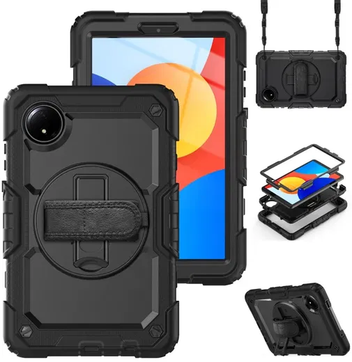 Xiaomi Redmi Pad SE 8.7 Hoes met Screen Protector en Handriem Zwart afbeelding 10