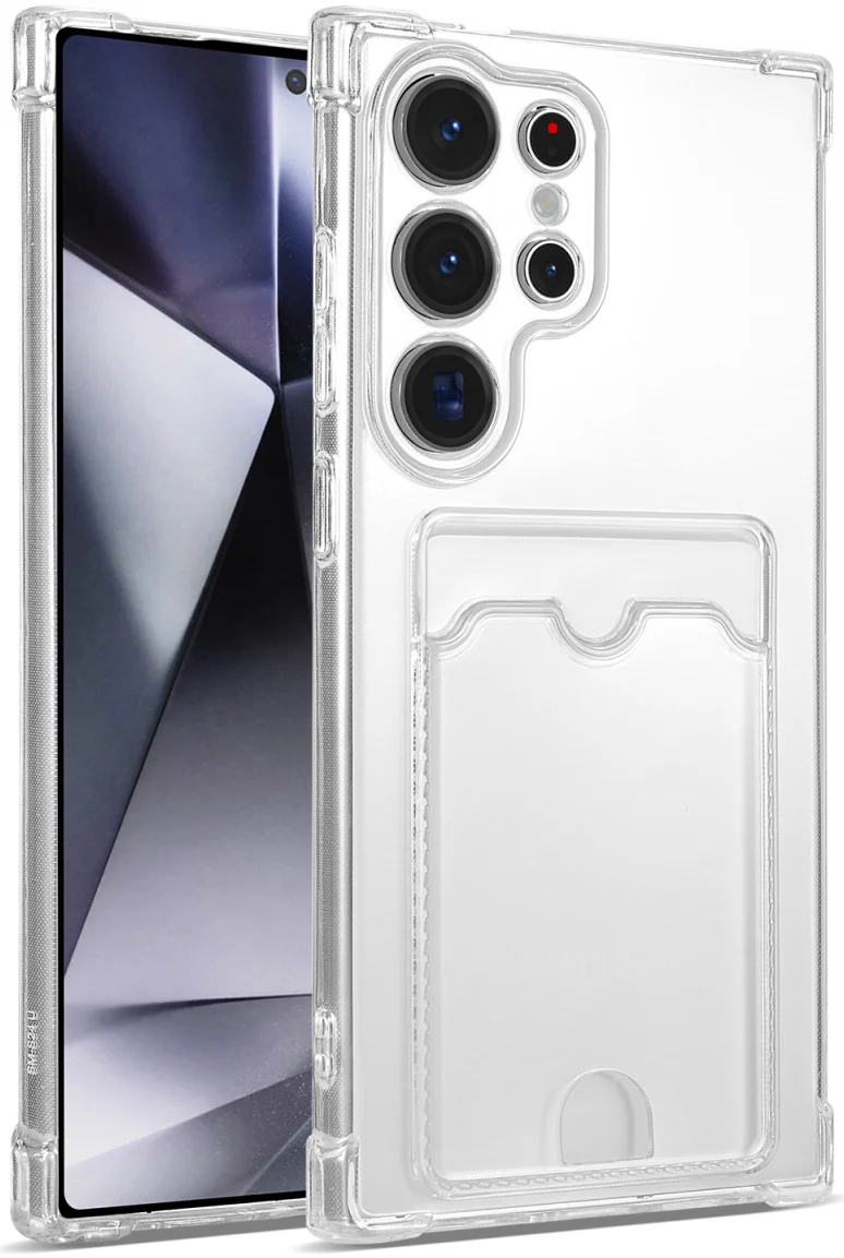 Samsung Galaxy S25 Ultra Hoesje Dun TPU met Pasjeshouder Back Cover Transparant afbeelding 1