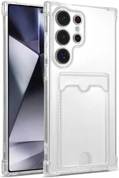Samsung Galaxy S25 Ultra Hoesje Dun TPU met Pasjeshouder Back Cover Transparant afbeelding