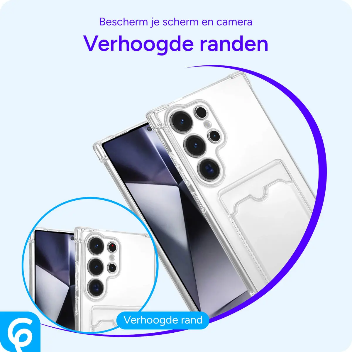 Samsung Galaxy S25 Ultra Hoesje Dun TPU met Pasjeshouder Back Cover Transparant afbeelding 5