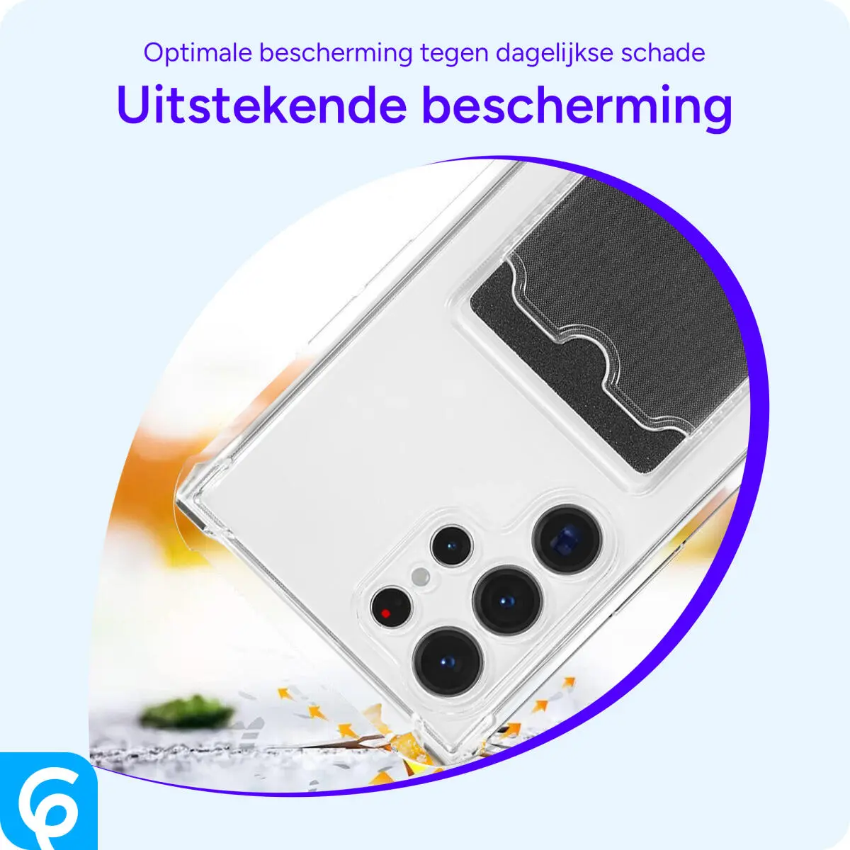 Samsung Galaxy S25 Ultra Hoesje Dun TPU met Pasjeshouder Back Cover Transparant afbeelding 6