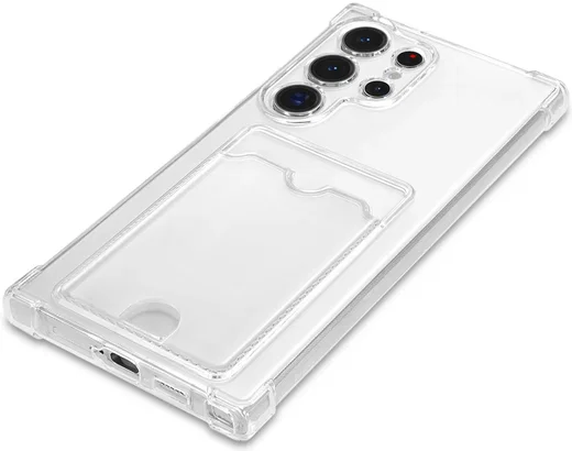 Samsung Galaxy S25 Ultra Hoesje Dun TPU met Pasjeshouder Back Cover Transparant afbeelding 9