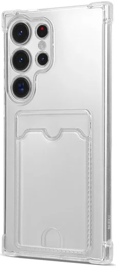 Samsung Galaxy S25 Ultra Hoesje Dun TPU met Pasjeshouder Back Cover Transparant afbeelding 10