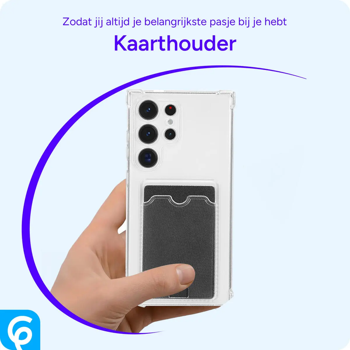 Samsung Galaxy S25 Ultra Hoesje Dun TPU met Pasjeshouder Back Cover Transparant afbeelding 3