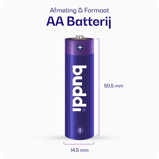 Buddi Oplaadbare AA Batterijen 2.800 mAh 1.2V 4 Stuks afbeelding 4