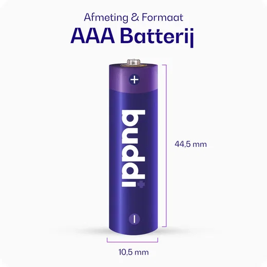 Buddi Oplaadbare AAA Batterijen 1.200 mAh 1.2V 4 Stuks afbeelding 4