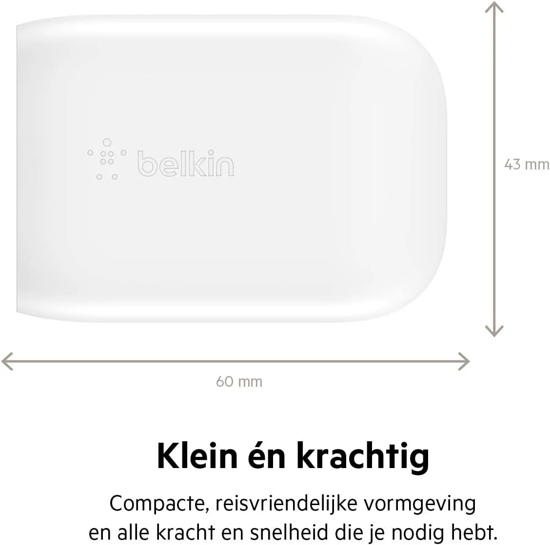 Belkin BoostCharge 30W PD/PPS Single Wall Charger USB-C Adapter Wit afbeelding 7