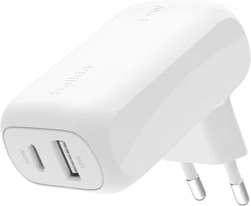 Belkin BoostCharge 42W PD/PPS Dual Wall Charger USB-A/USB-C Adapter Wit