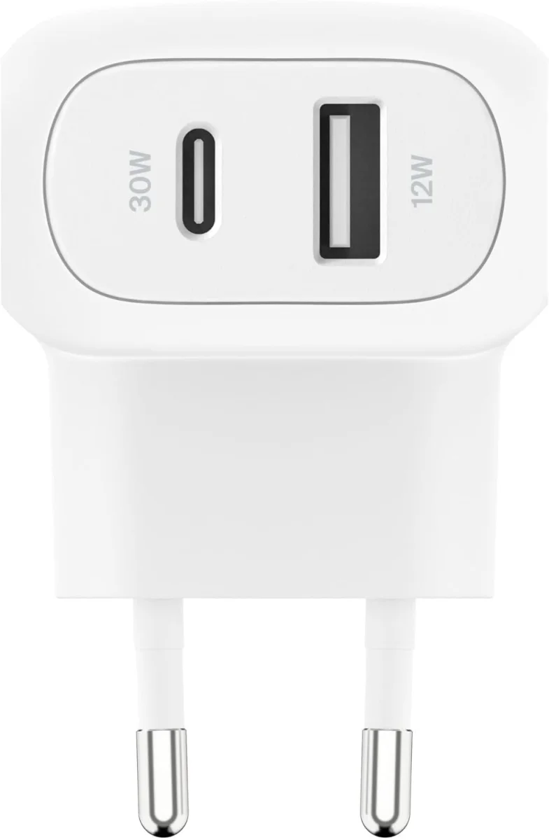 Belkin BoostCharge 42W PD/PPS Dual Wall Charger USB-A/USB-C Adapter Wit afbeelding 3