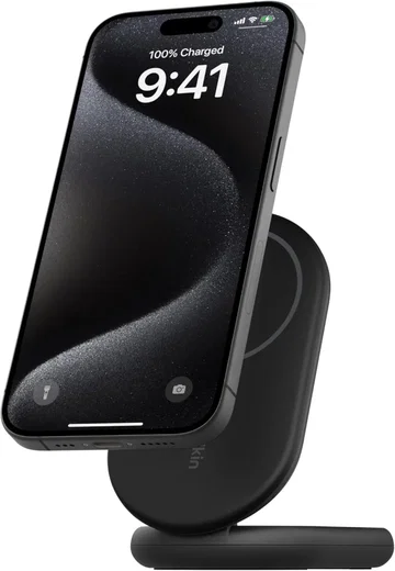 Belkin BoostCharge 15W Qi2 Magnetic Stand Magnetische Draadloze Oplader Zwart afbeelding 1