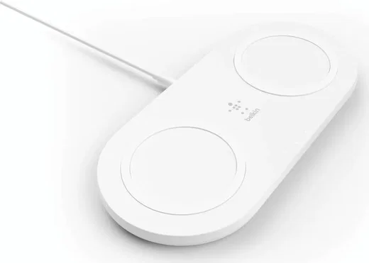 Belkin BoostCharge 15W Qi Wireless Charging Dual Pad Draadloze Oplader Wit afbeelding 2