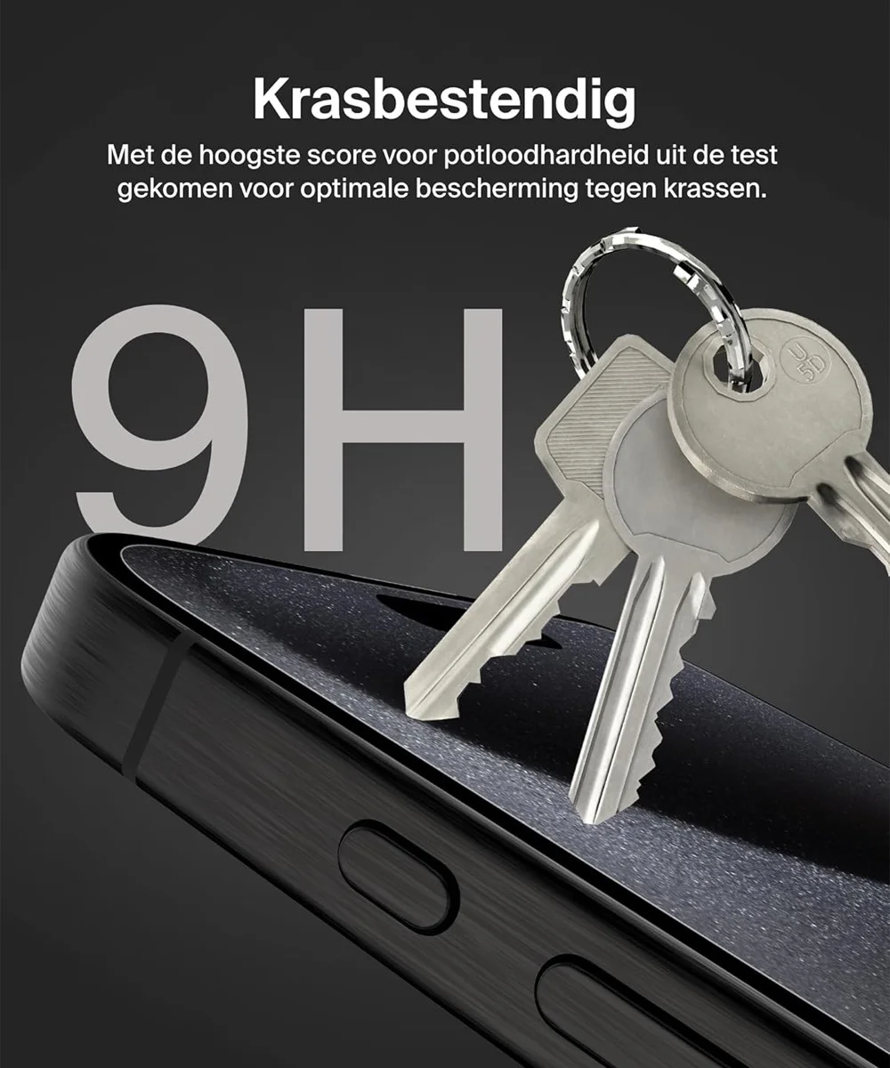 Belkin ScreenForce iPhone 16/15/14 Pro Screen Protector Tempered Glass afbeelding 3