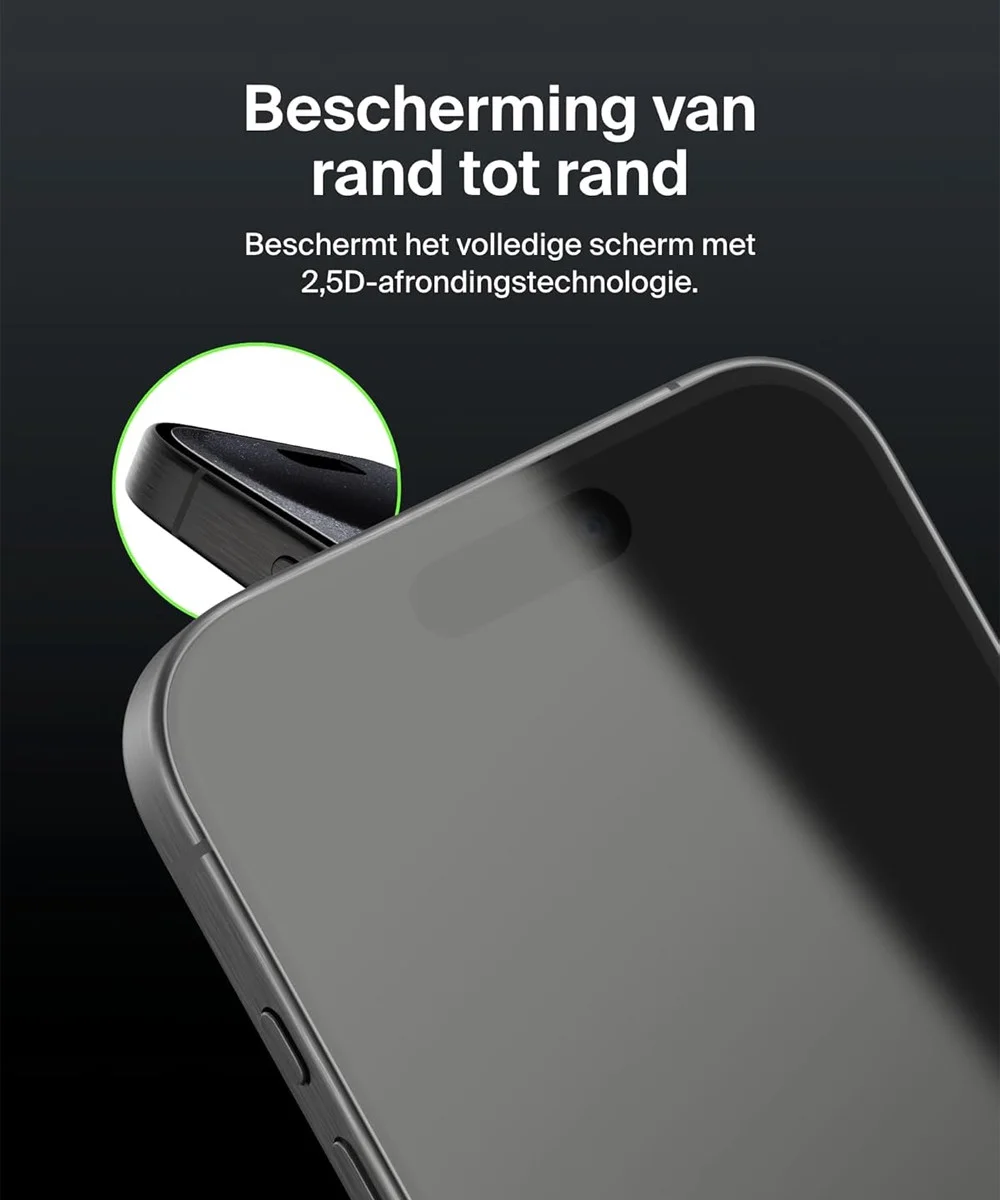 Belkin ScreenForce iPhone 16/15/14 Pro Screen Protector Tempered Glass afbeelding 4