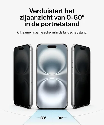 Belkin ScreenForce InvisiGlass iPhone 16/15/14 Pro Screen Protector Privacy afbeelding 4