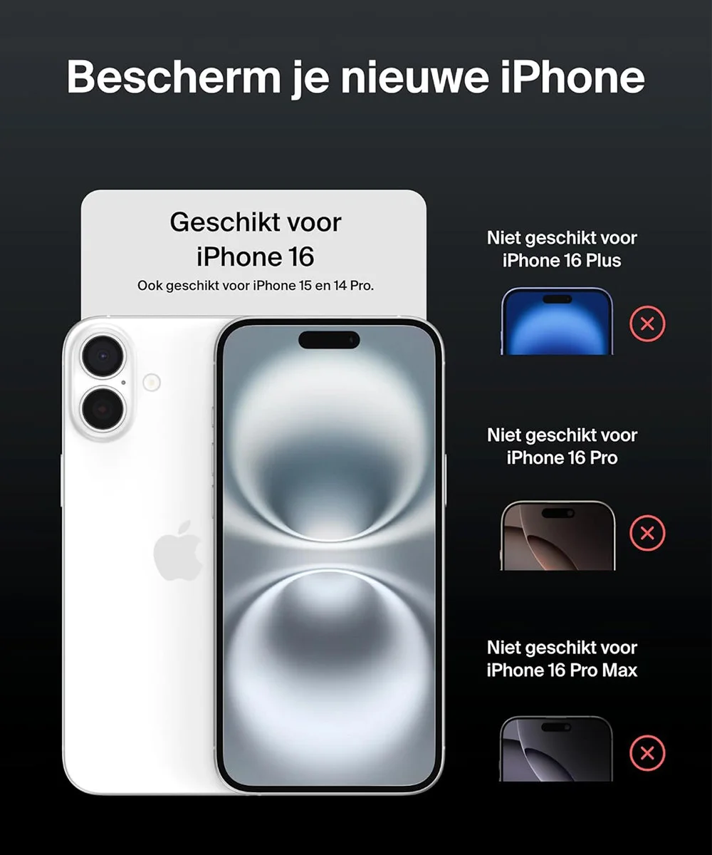 Belkin ScreenForce InvisiGlass iPhone 16/15/14 Pro Screen Protector Privacy afbeelding 8