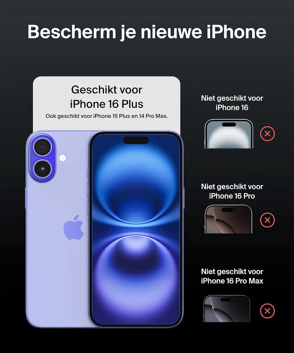 Belkin ScreenForce InvisiGlass iPhone 16/15 Plus/14 Pro Max Privacy Glass afbeelding 8