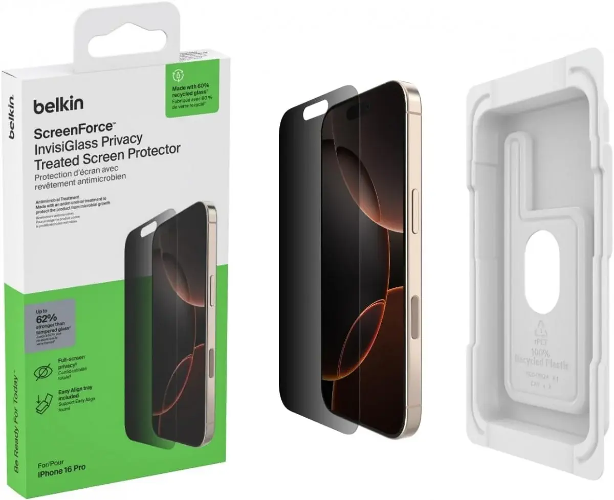 Belkin ScreenForce InvisiGlass iPhone 16 Pro Screenprotector Privacy afbeelding 11