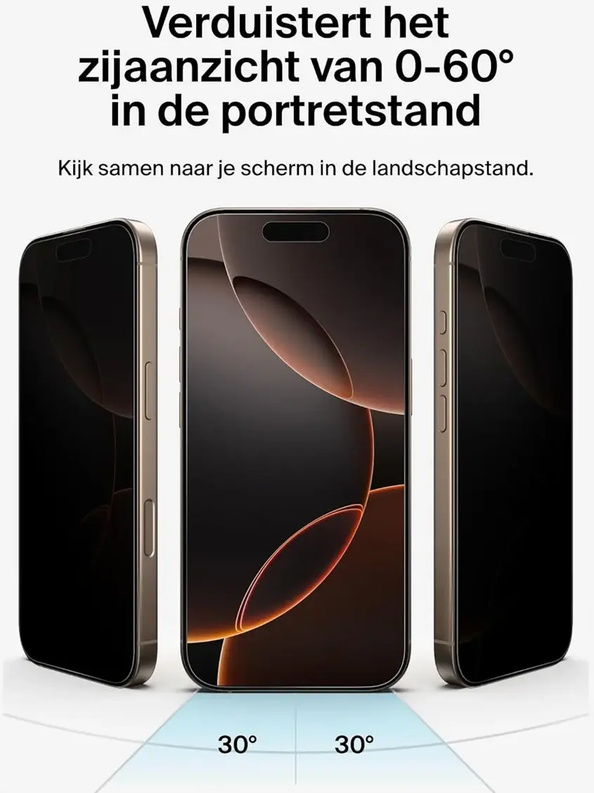 Belkin ScreenForce InvisiGlass iPhone 16 Pro Screenprotector Privacy afbeelding 4