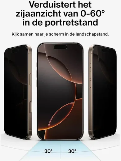 Belkin ScreenForce InvisiGlass iPhone 16 Pro Screenprotector Privacy afbeelding 4