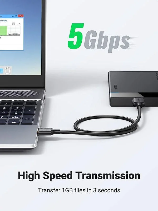 UGREEN USB naar Micro USB  B Data en Laadkabel 10W 5Gbps 1M Zwart afbeelding 3