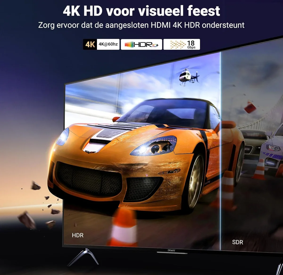 UGREEN HDMI Male naar HDMI Female Verlengkabel 4K@60Hz 18Gbps 1M Zwart afbeelding 3