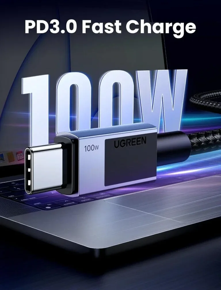UGREEN USB-C naar USB-C Kabel 100W Power Delivery 2M Grijs afbeelding 2