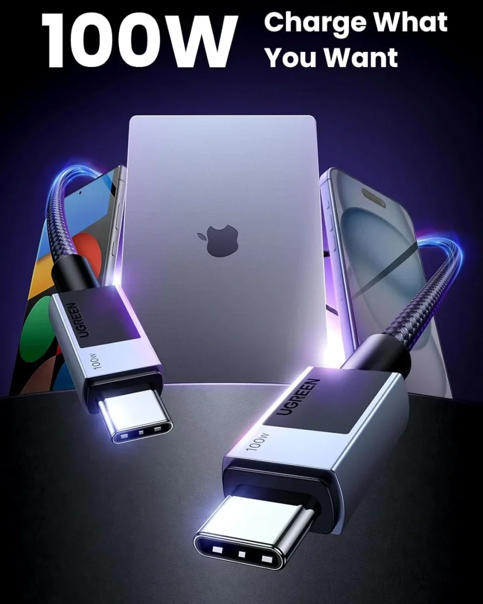 UGREEN USB-C naar USB-C Kabel 100W Power Delivery 2M Grijs afbeelding 4
