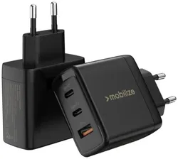 Mobilize 65W Power Delivery / PPS USB-C en USB-A GaN Adapter Zwart afbeelding