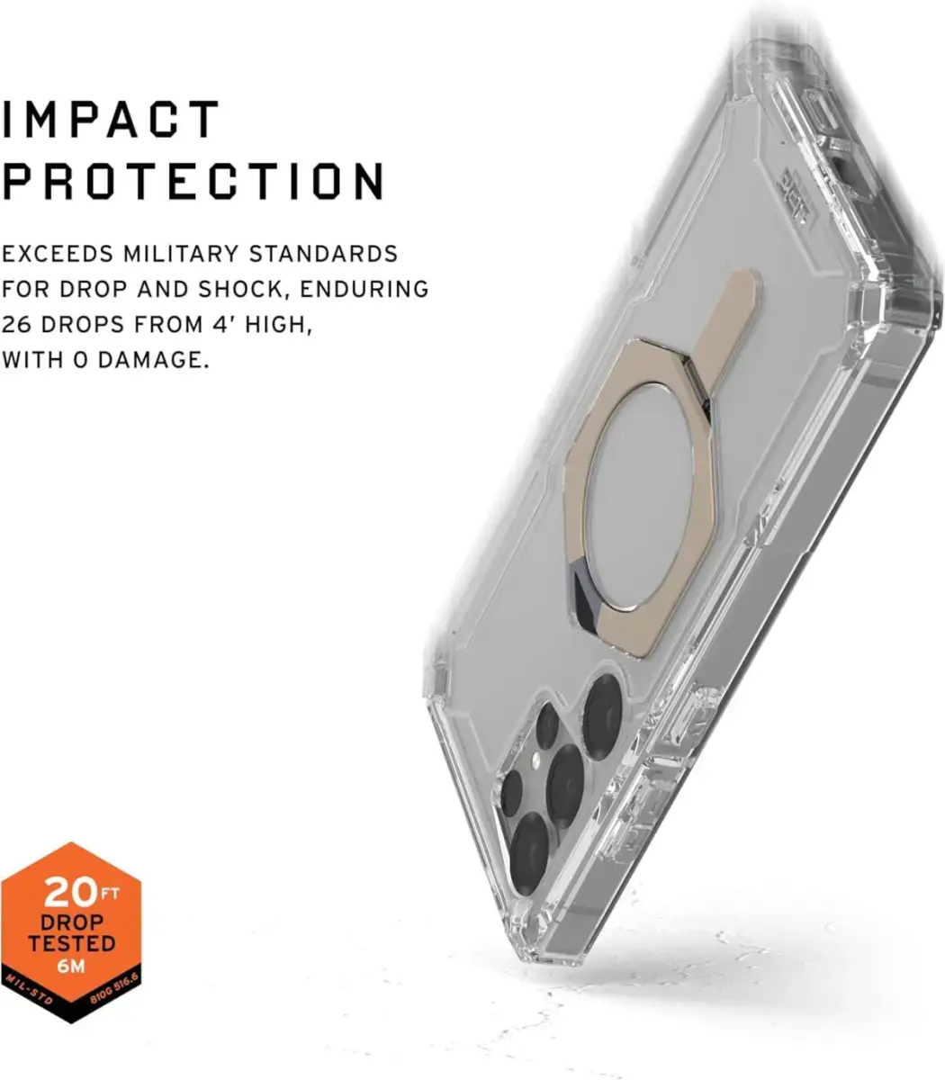 UAG Plasma XTE Samsung Galaxy S25 Ultra Hoesje Qi2 Magnet Clear Titanium afbeelding 3